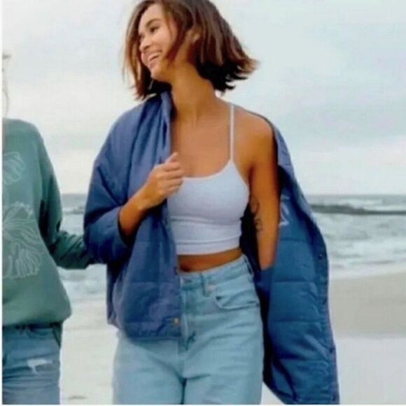 Amuse Society Seabreeze Embroidered Button Up Lightweight Quilted Jacket S/M - Picture 4 of 10